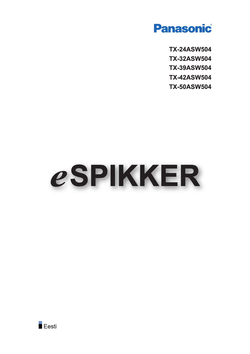 Page 1 de la notice Manuel utilisateur Panasonic Viera TX-39ASW504