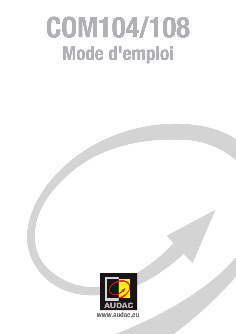Image de la première page du manuel de l'appareil COM108