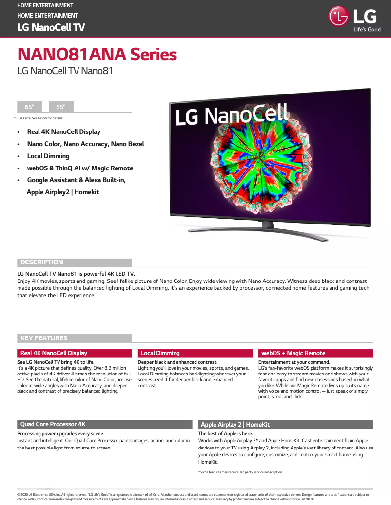 Página 1 del manual Manual de usuario LG NANO81