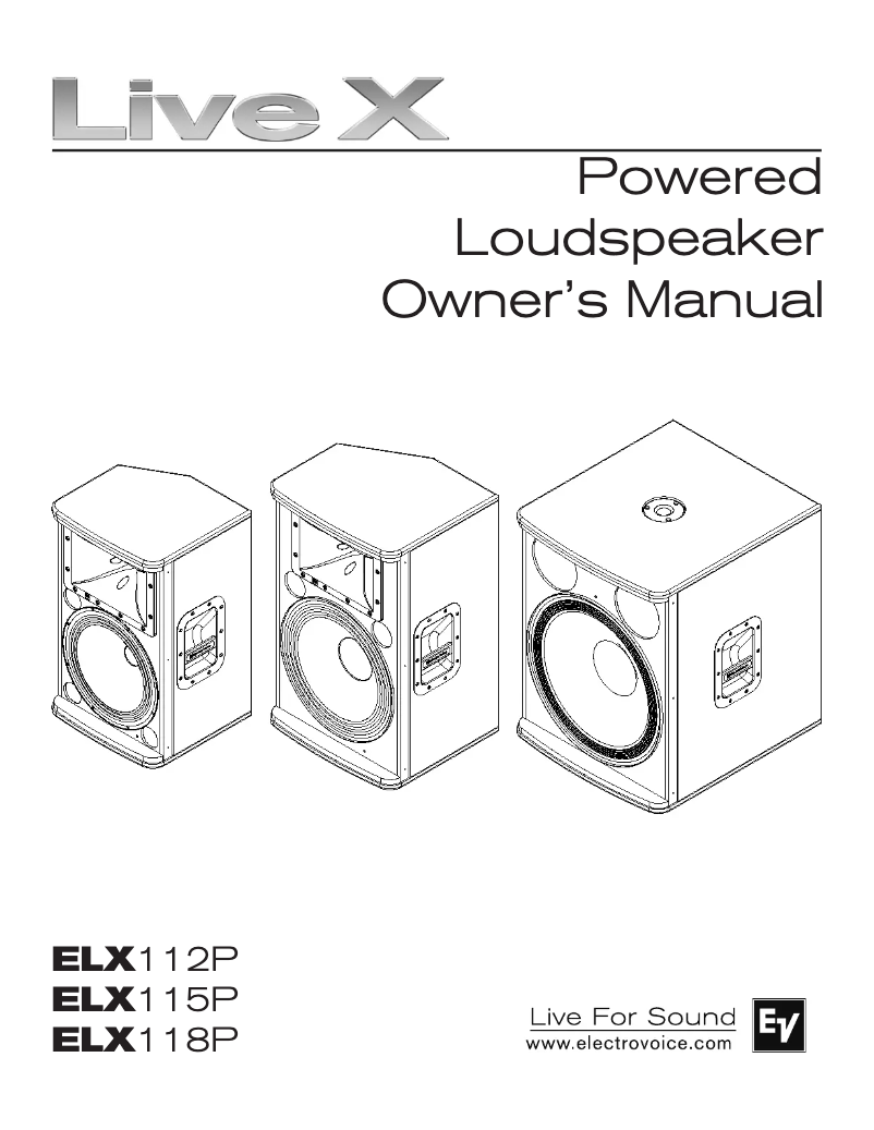 Page n°1 - Manuel utilisateur Electro-Voice ELX112P