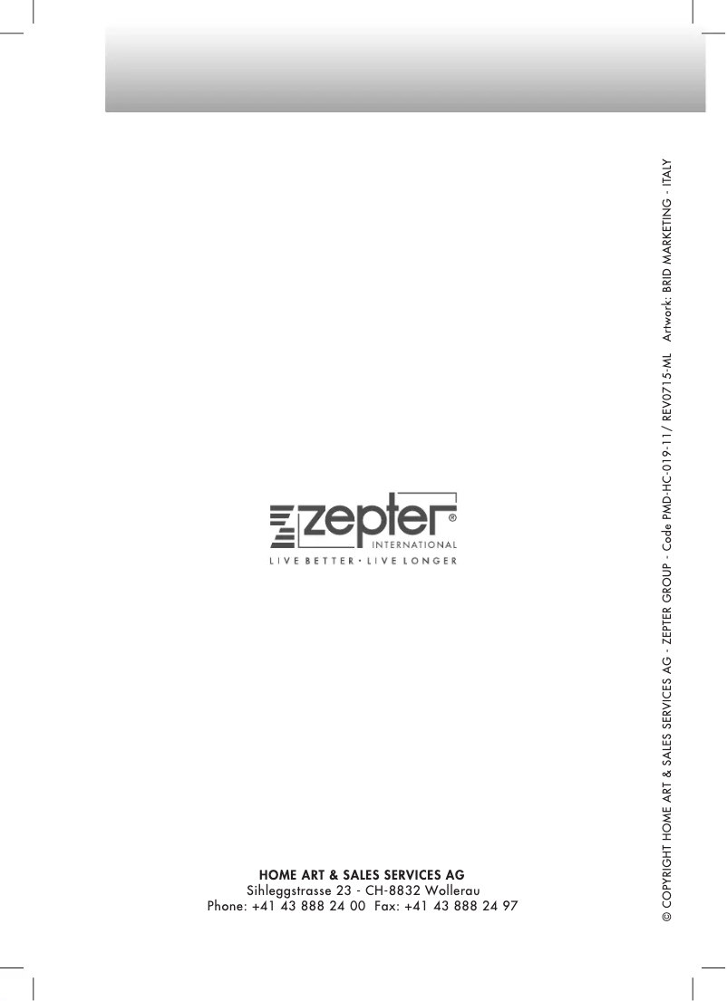 Page 1 de la notice Manuel utilisateur Zepter EdelWasser PWC-670-GOLD