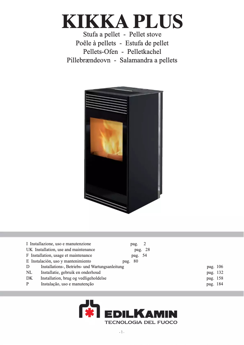 Página 1 del manual Manual de usuario Edilkamin KIKKA PLUS