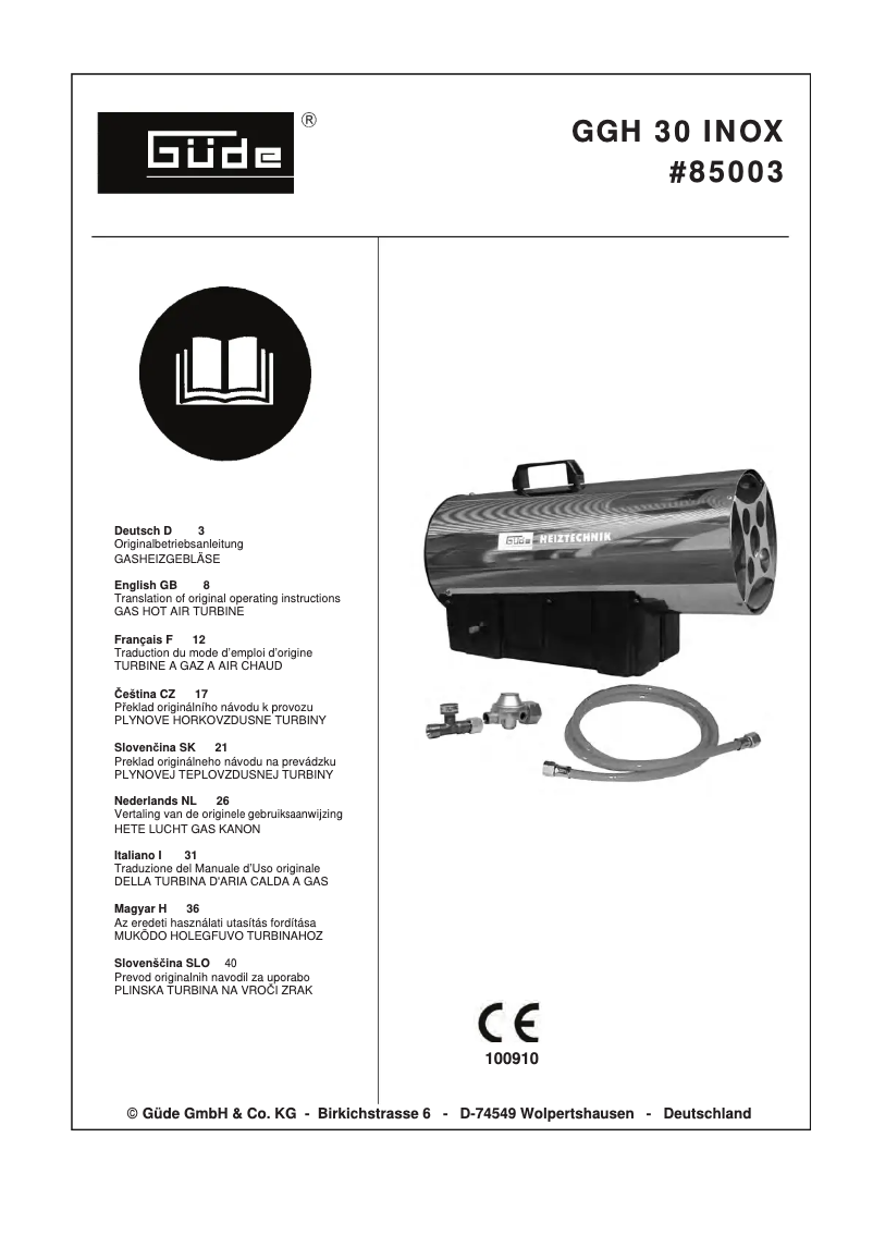Image de la première page du manuel de l'appareil 85003