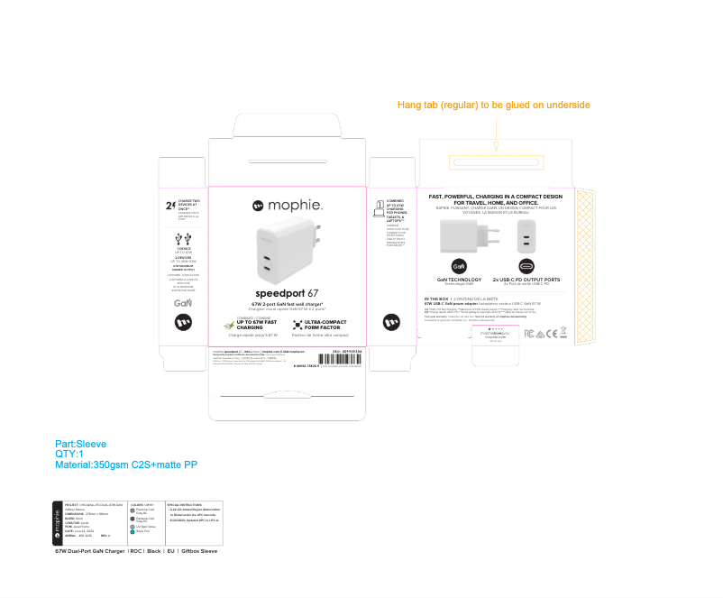 Page 1 de la notice Manuel utilisateur Mophie speedport 67