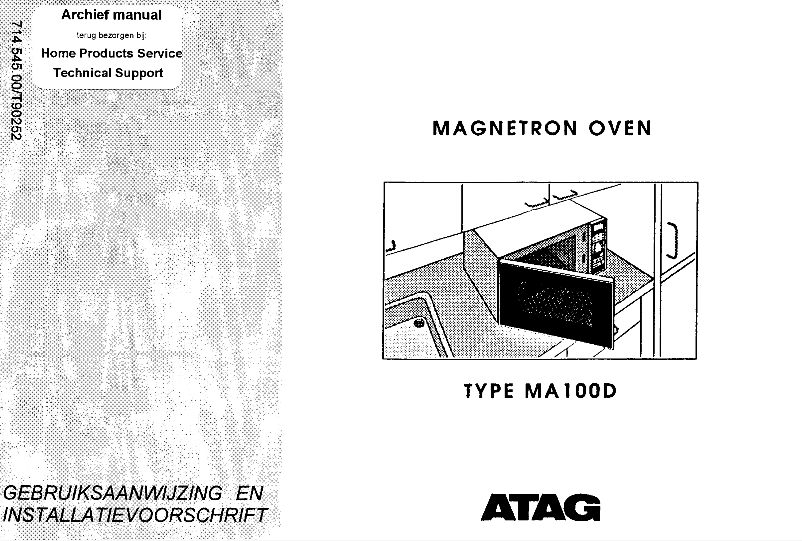 Page 1 de la notice Manuel utilisateur Atag MA200D