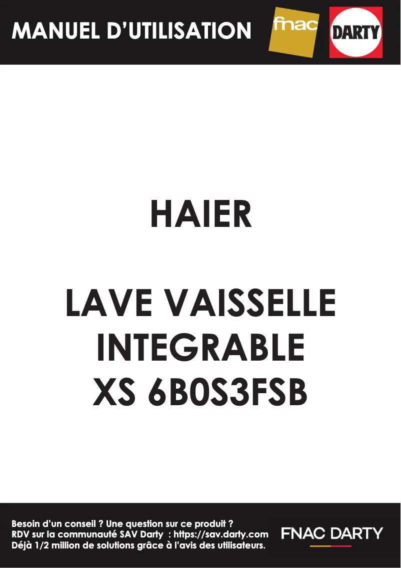 Page n°1 - Manuel utilisateur Haier XS 6B0S3FSB