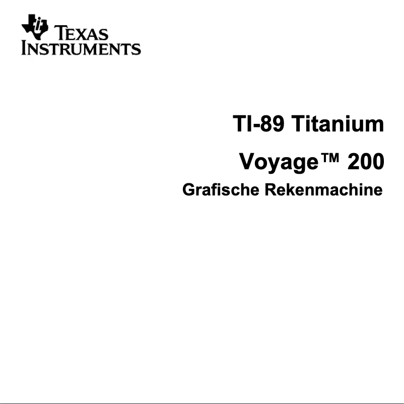 Page 1 de la notice Manuel utilisateur Texas Instruments Voyage 200