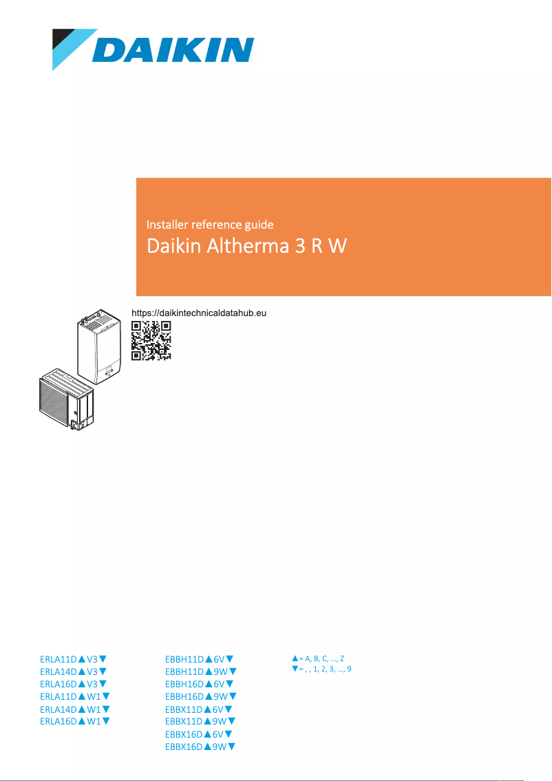 Page 1 de la notice Guide d'installation Daikin EBBX16DF9W