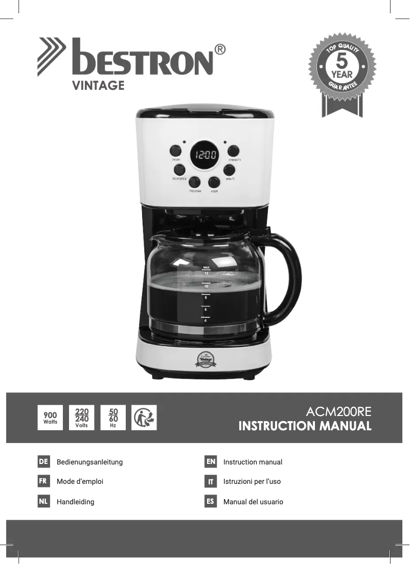 Página 1 del manual Manual de usuario Bestron ACM200RE