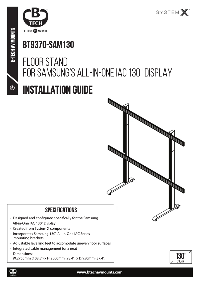 Image de la première page du manuel de l'appareil BT9370-SAM130