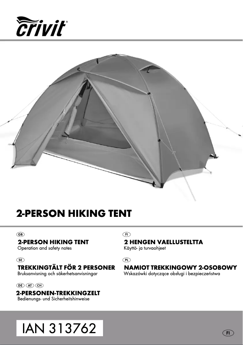 Page 1 de la notice Manuel utilisateur Crivit IAN 313762