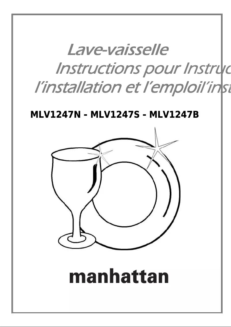 Page 1 de la notice Manuel utilisateur Manhattan MLV1247N
