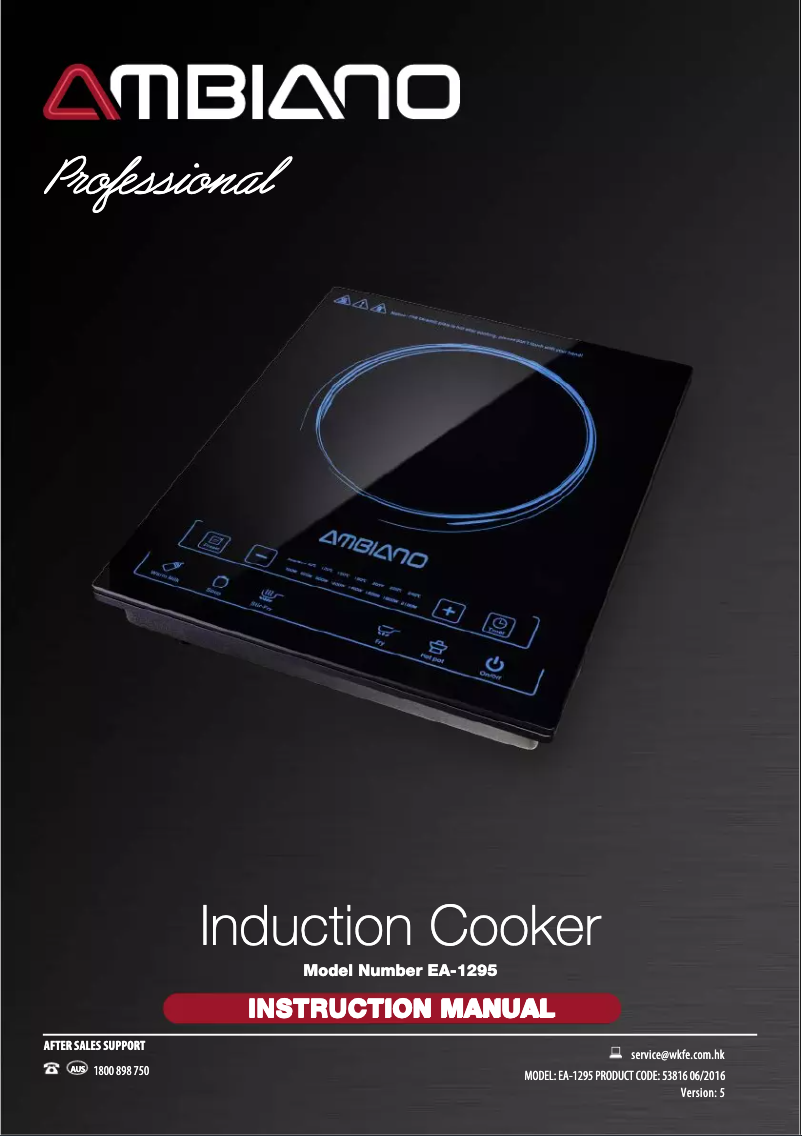 Page 1 de la notice Manuel utilisateur Ambiano EA-1295
