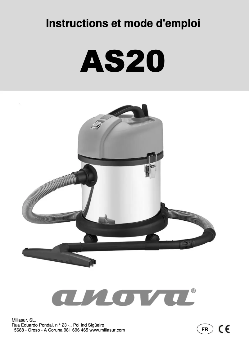 Page 1 de la notice Manuel utilisateur Anova AS20