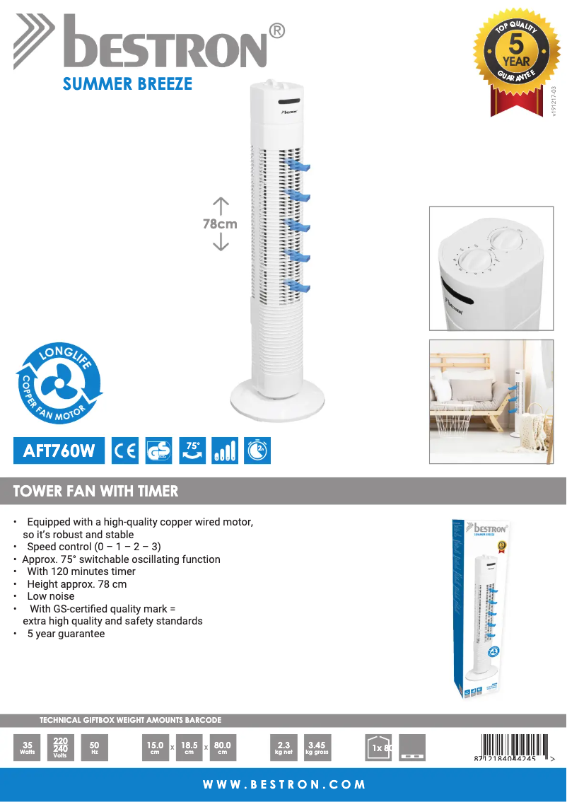 Image de la première page du manuel de l'appareil AFT760W