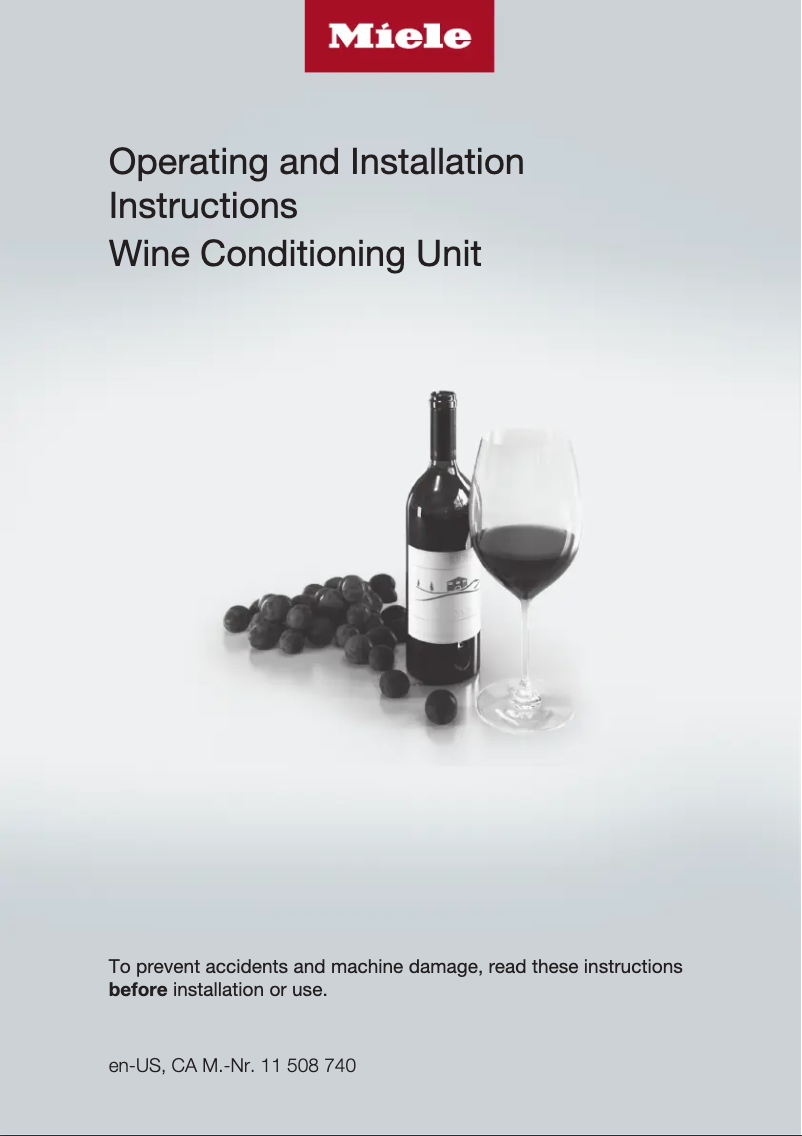 Page n°1 - Guide d'installation Miele KWT 2662 SFS