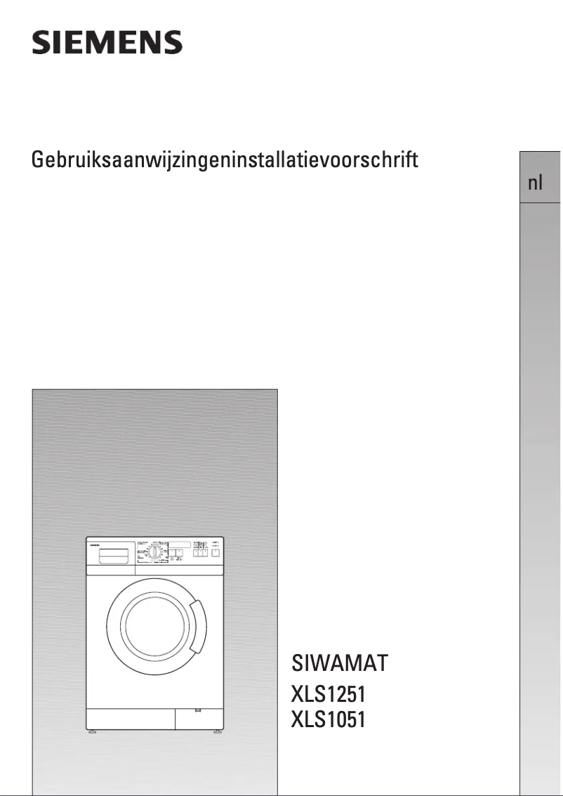 Page n°1 - Manuel utilisateur Siemens Siwamat XLS 1251
