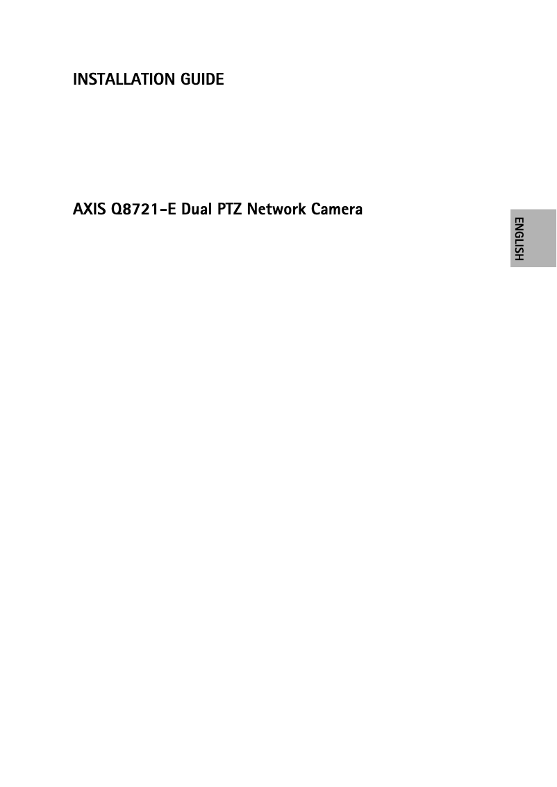 Page 1 de la notice Manuel utilisateur Axis Q8721-E