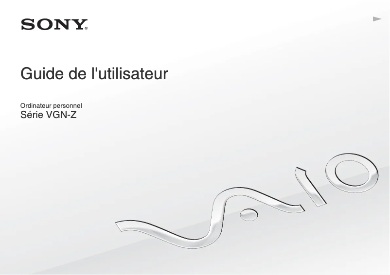 Page n°1 - Manuel utilisateur Sony Vaio VGN-Z41ZD