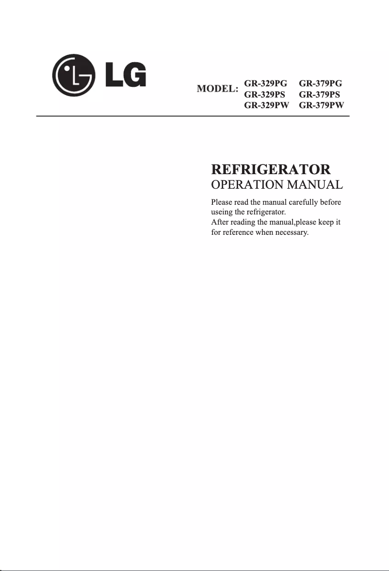 Image de la première page du manuel de l'appareil GR-329PW