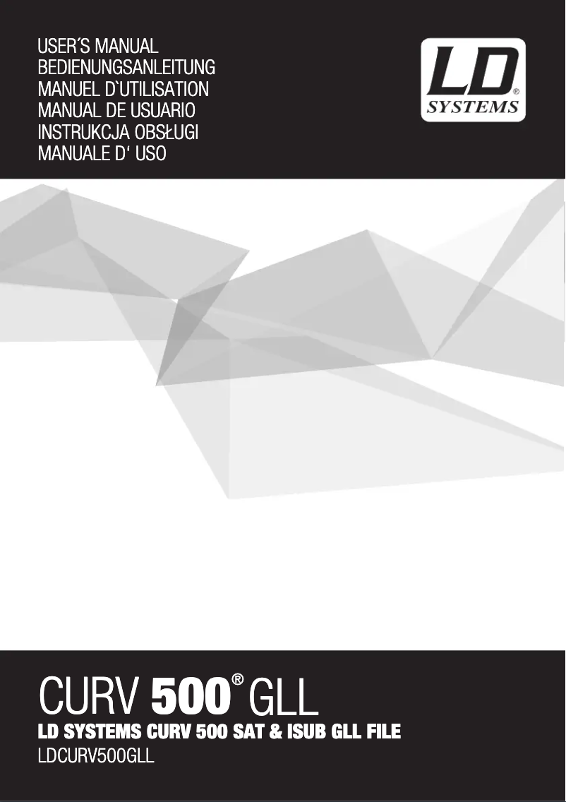 Page n°1 - Manuel utilisateur LD Systems CURV 500 SLA