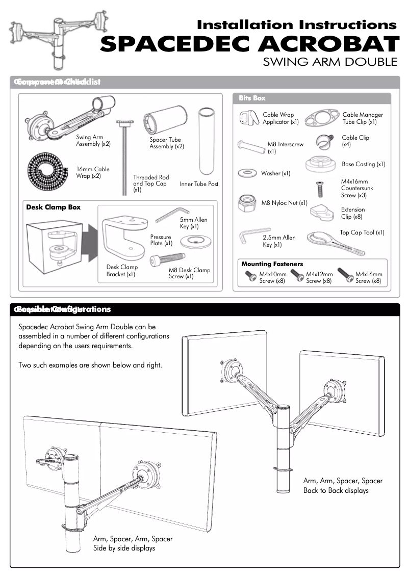 Page 1 de la notice Manuel utilisateur Atdec SD-SA-DK-DB-P