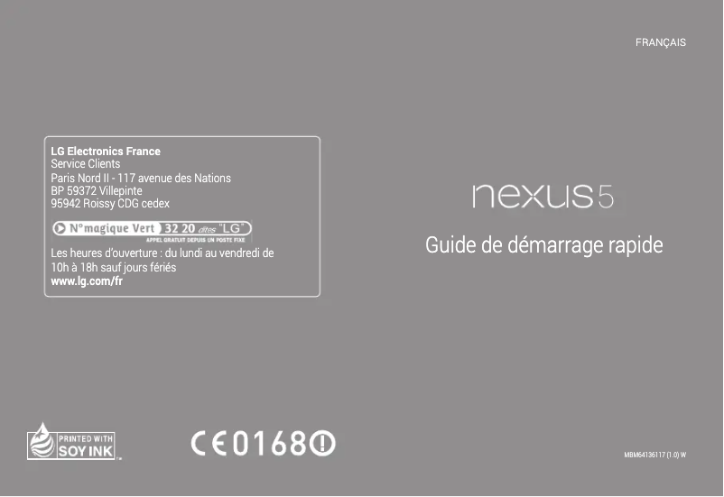 Page n°1 - Manuel utilisateur LG NEXUS 5 D821