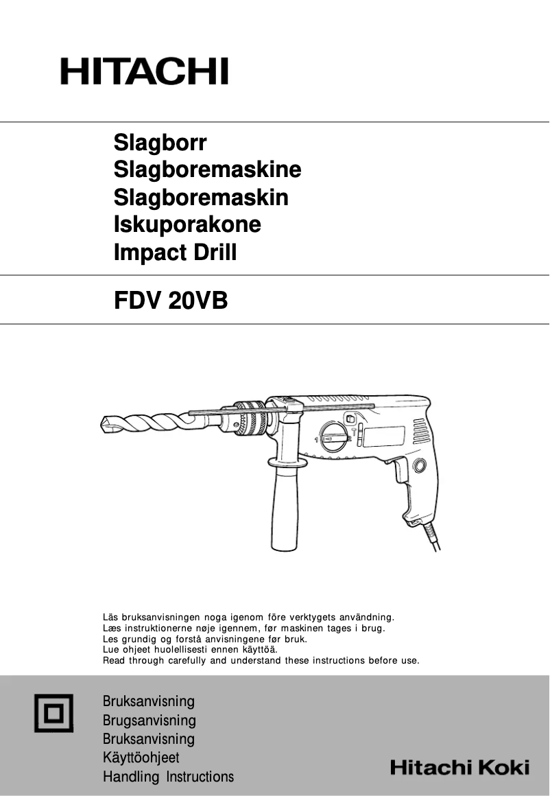 Page n°1 - Manuel utilisateur Hitachi FDV 20VB