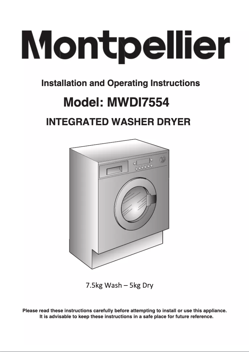 Page n°1 - Manuel utilisateur Montpellier MWDI7554