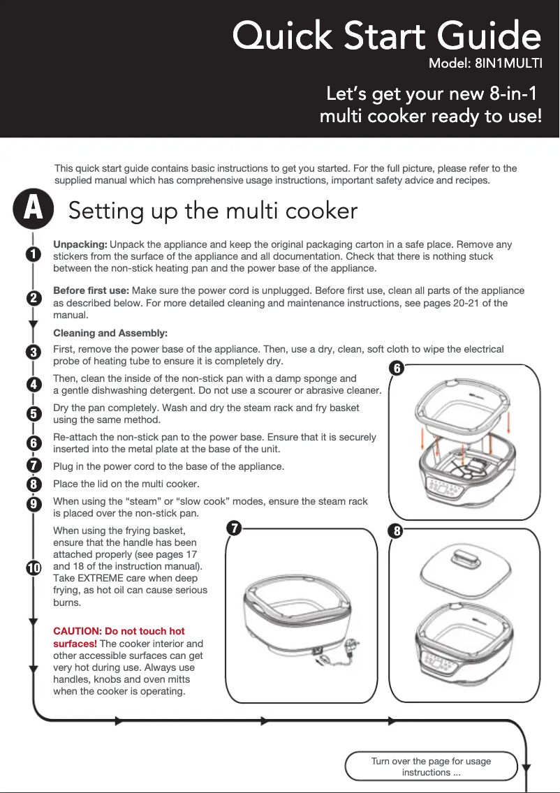Page 1 de la notice Guide de démarrage rapide Stirling 8IN1MULTI