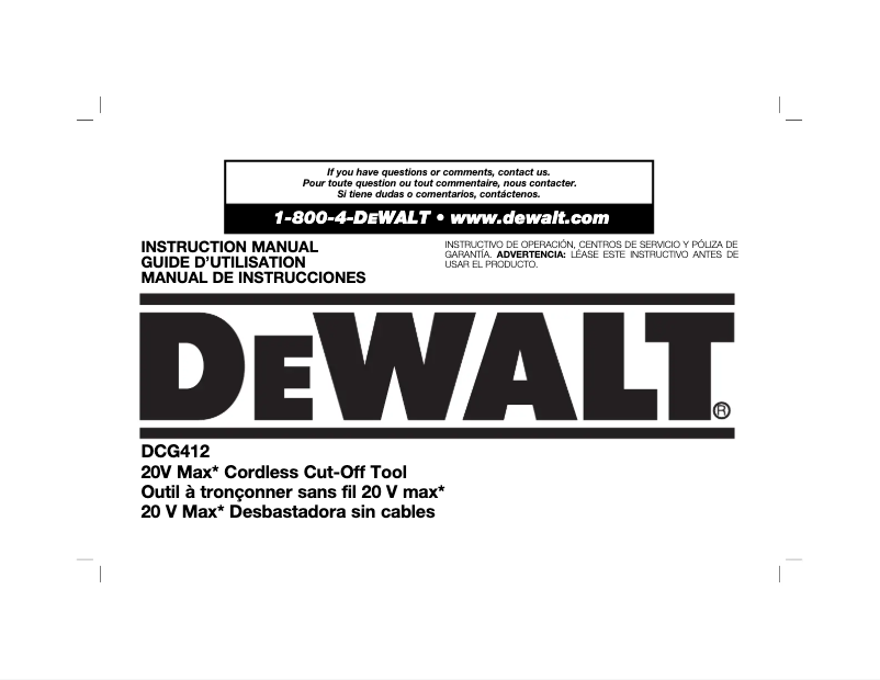 Página 1 del manual Manual de usuario DeWalt DWMT70782L