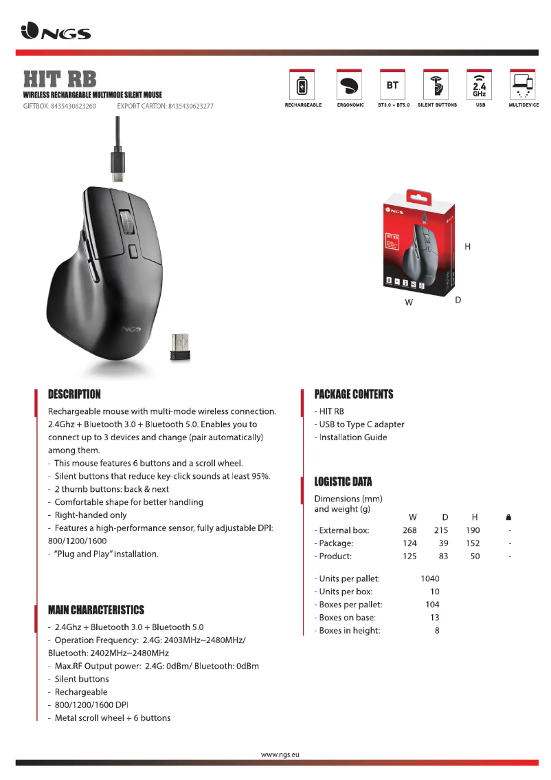 Imagen de la primera página del manual del dispositivo HIT-RB