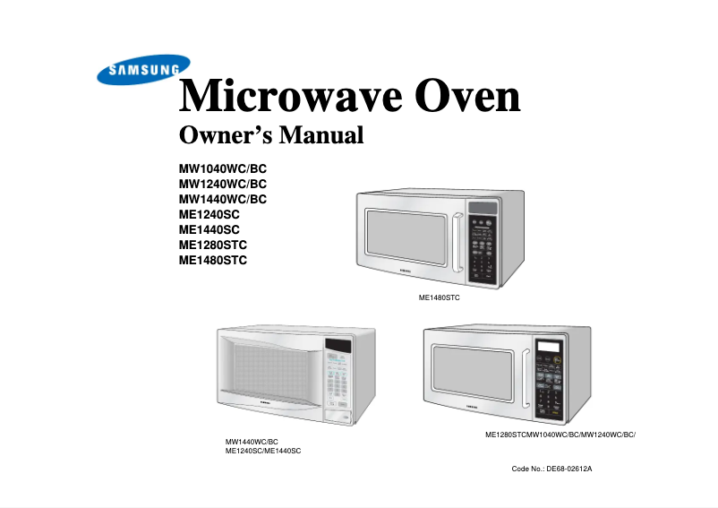 Page n°1 - Manuel utilisateur Samsung MW1040BC