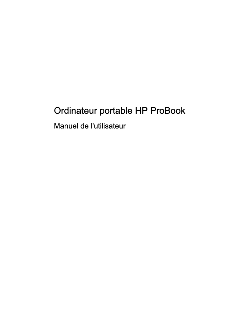 Page 1 de la notice Manuel d'utilisation et d'entretien HP ProBook 4520s