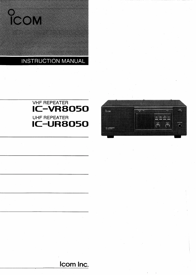 Page n°1 - Manuel utilisateur ICOM IC-VR8050