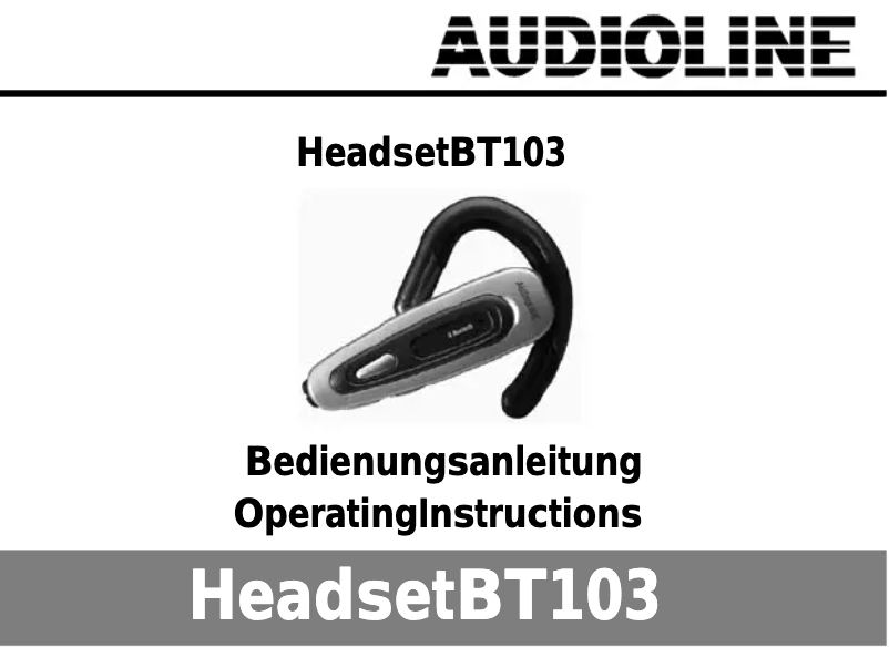 Page 1 de la notice Manuel utilisateur Audioline Headset BT 103