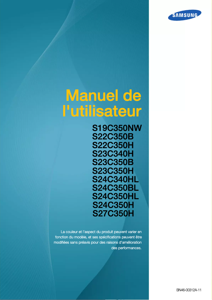 Page 1 de la notice Manuel utilisateur Samsung SyncMaster S24C350H