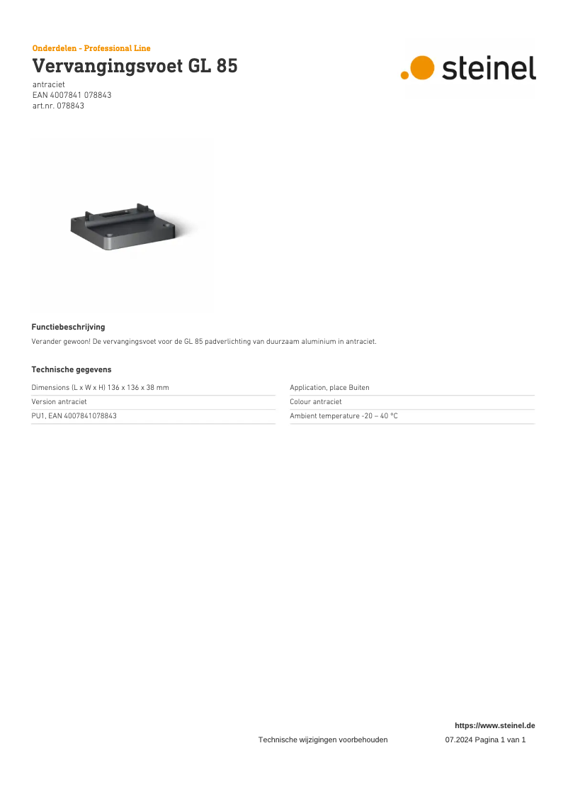 Image de la première page du manuel de l'appareil GL 85