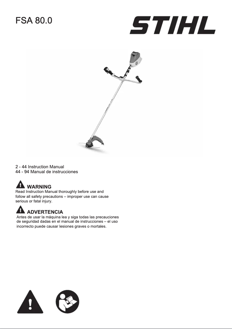 Page 1 de la notice Manuel utilisateur Stihl FSA 80.0