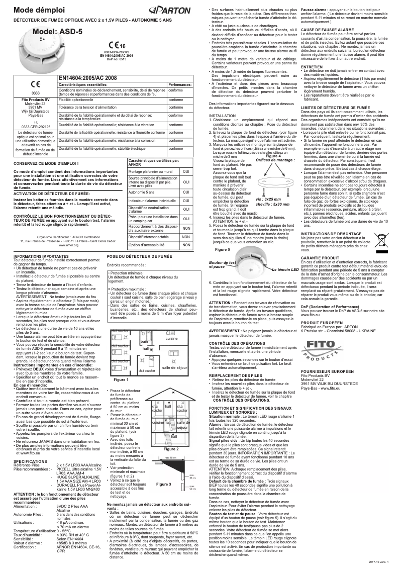 Image de la première page du manuel de l'appareil ASD-5