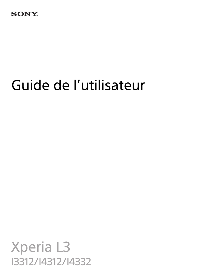 Page 1 de la notice Manuel utilisateur Sony Xperia L3
