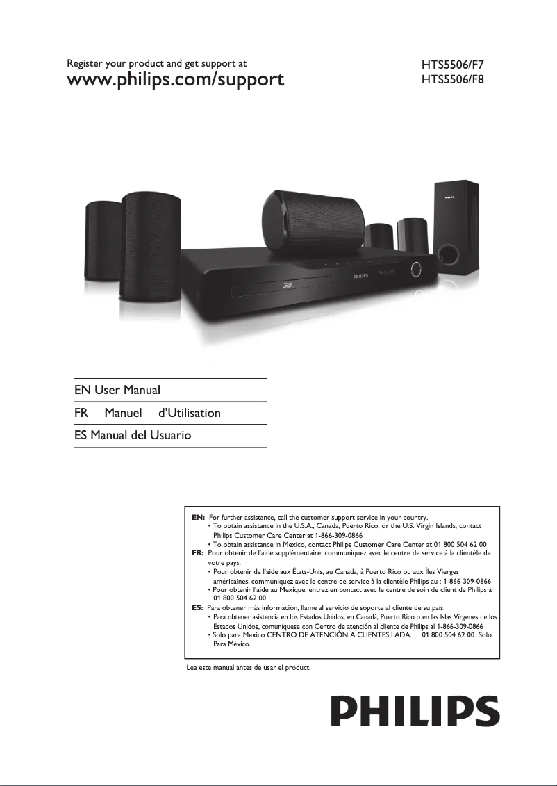 Imagen de la primera página del manual del dispositivo HTS5506