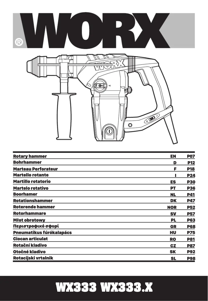 Page n°1 - Manuel utilisateur Worx WX333