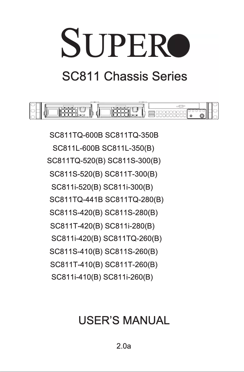 Page 1 de la notice Manuel utilisateur Supermicro SuperChassis SC811