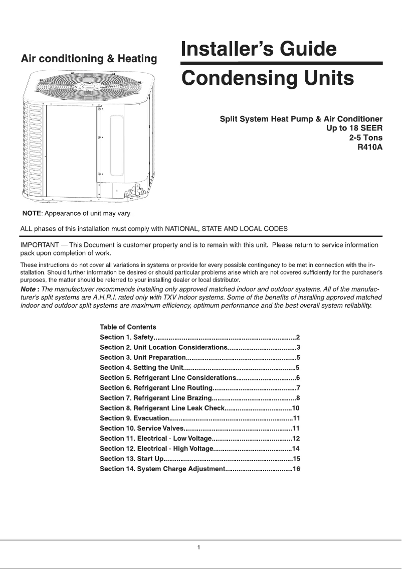 Page 1 de la notice Guide d'installation Daizuki AHC24H18