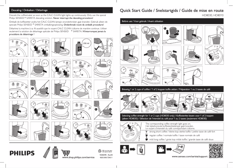 Page n°1 - Manuel utilisateur Philips Senseo Sarista HD8010