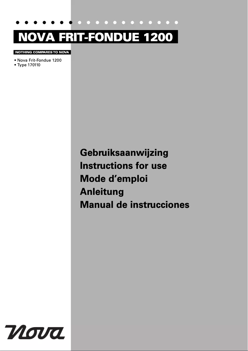 Página 1 del manual Manual de usuario Nova Frit-Fondue 1200
