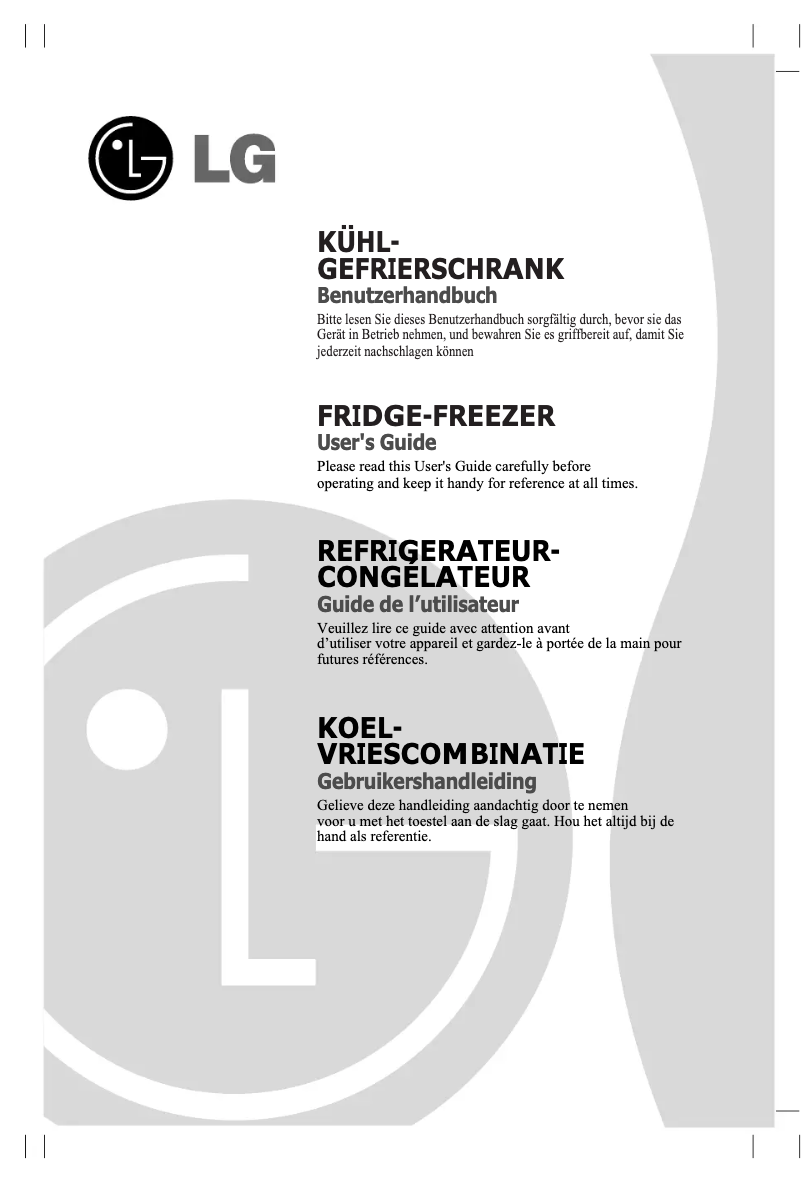 Image de la première page du manuel de l'appareil GR-B429BLQW