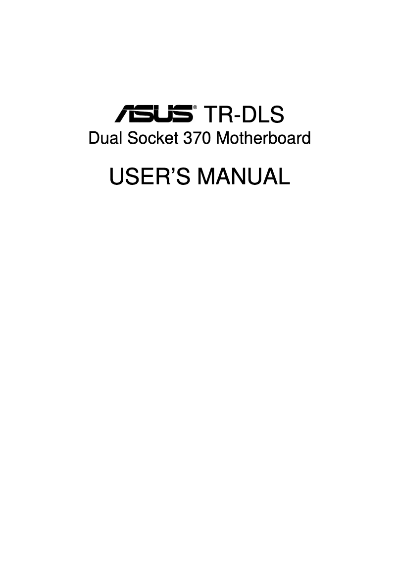 Page n°1 - Manuel utilisateur Asus TR-DLS