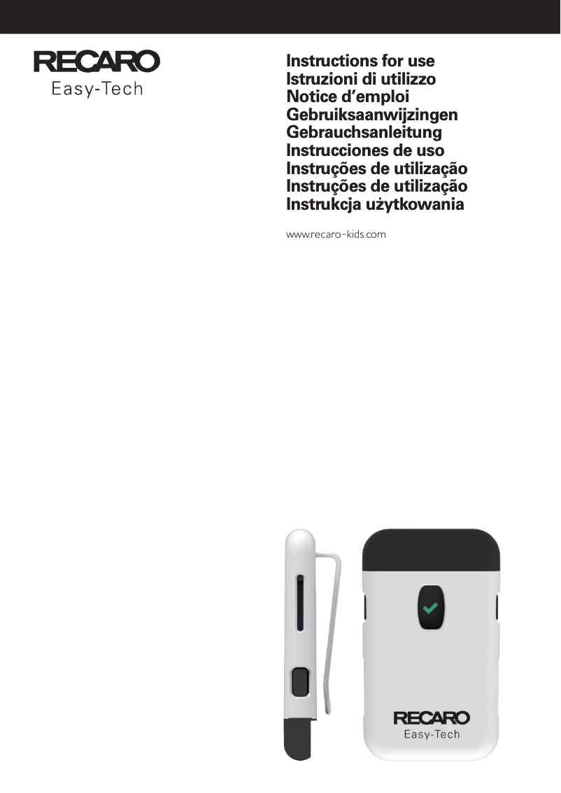 Página 1 del manual Manual de usuario Recaro Easy-Tech